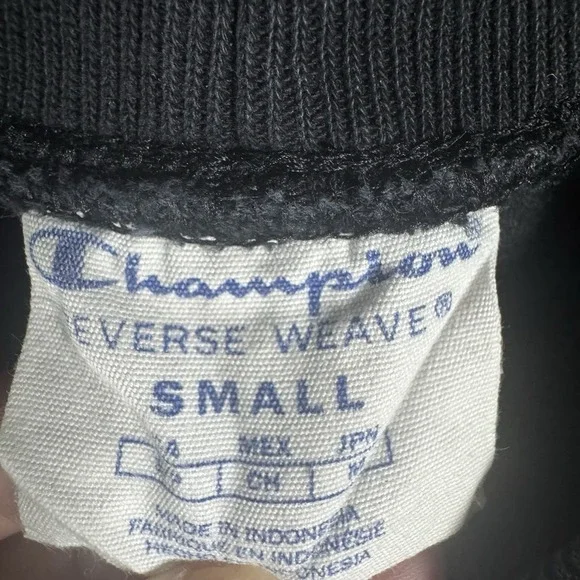 Champion Mens Black Logo All Over Cut Off Reverse Weave Fleece Shorts Small - Picture 5 of 5